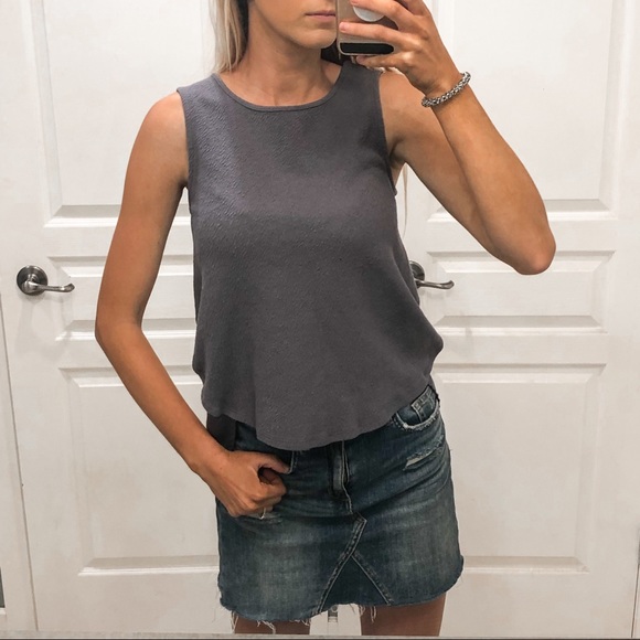 Anthropologie Deletta Sania Gray High Low Tank Top - Picture 2 of 8